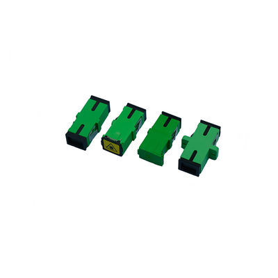 Buen precio Kit óptico personalizado de adaptador de fibra verde SC con o sin brida en línea